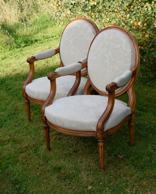 PAIR OF FRENCH FULLY UPHOLSTERED OPEN ARMCHAIRS - ADDITIONAL PHOTO 19