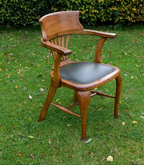 VICTORIAN OAK DESK CHAIR OFFICE CHAIR - ADDITIONAL PHOTO 2