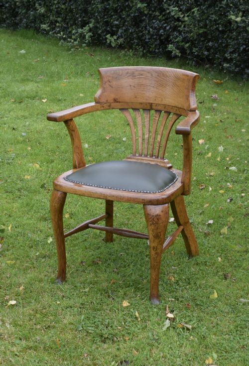 VICTORIAN OAK DESK CHAIR OFFICE CHAIR - ADDITIONAL PHOTO 5