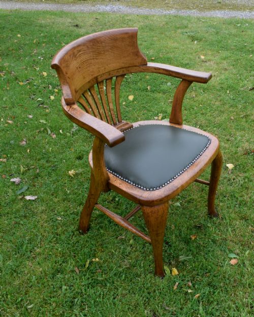 VICTORIAN OAK DESK CHAIR OFFICE CHAIR - ADDITIONAL PHOTO 8
