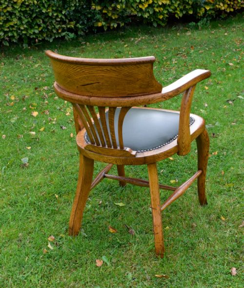 VICTORIAN OAK DESK CHAIR OFFICE CHAIR - ADDITIONAL PHOTO 15