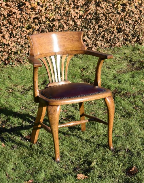 victorian oak deskoffice chair - CATEGORY: ANTIQUE CHAIRS - DATED VICTORIAN