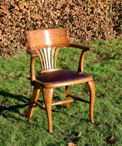VICTORIAN OAK DESKOFFICE CHAIR - ADDITIONAL PHOTO 1