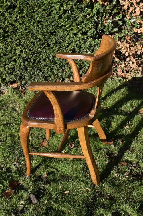 VICTORIAN OAK DESKOFFICE CHAIR - ADDITIONAL PHOTO 8