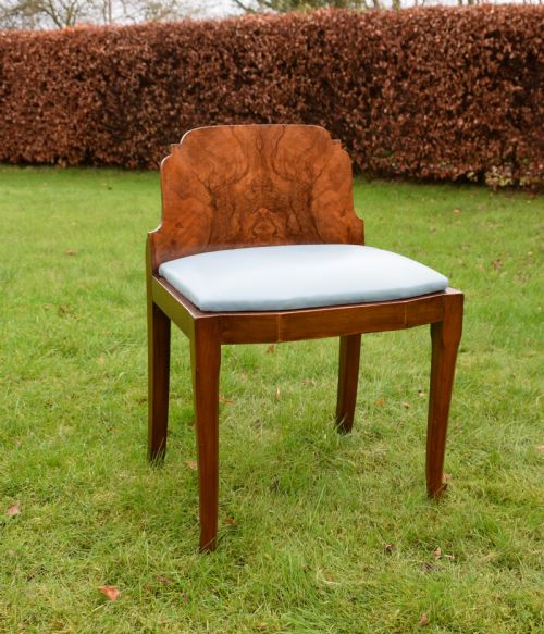 art deco walnut stool - CATEGORY: ANTIQUE STOOLS - DATED 1930