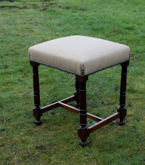 FRENCH UPHOLSTERED STOOL - ADDITIONAL PHOTO 2