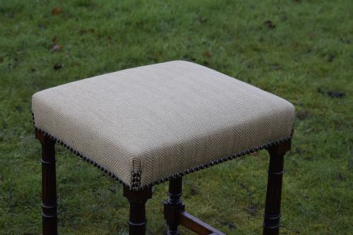 FRENCH UPHOLSTERED STOOL - ADDITIONAL PHOTO 4