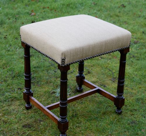 FRENCH UPHOLSTERED STOOL - ADDITIONAL PHOTO 5