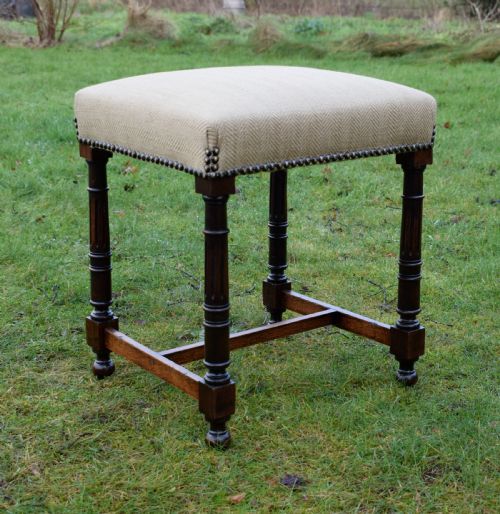 FRENCH UPHOLSTERED STOOL - ADDITIONAL PHOTO 6