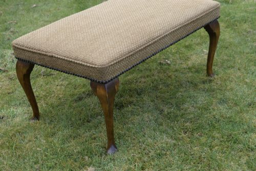 EARLY 20TH CENTURY UPHOLSTERED CENTER STOOL - ADDITIONAL PHOTO 6