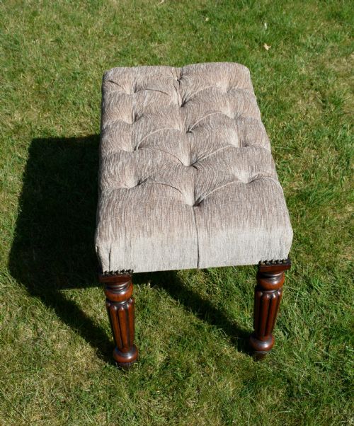 VICTORIAN BUTTONED UPHOLSTERED STOOL - ADDITIONAL PHOTO 1