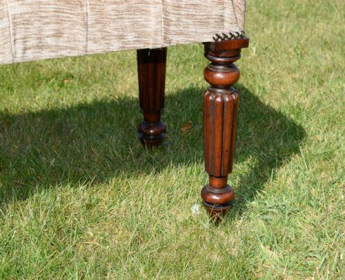 VICTORIAN BUTTONED UPHOLSTERED STOOL - ADDITIONAL PHOTO 8