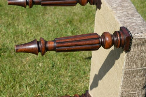VICTORIAN BUTTONED UPHOLSTERED STOOL - ADDITIONAL PHOTO 13