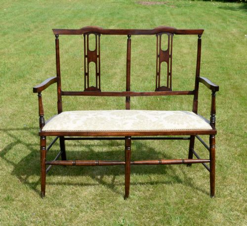 EDWARDIAN SETTEE COUCH WINDOW SEAT - ADDITIONAL PHOTO 2