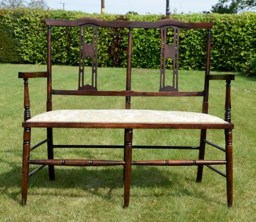 EDWARDIAN SETTEE COUCH WINDOW SEAT - ADDITIONAL PHOTO 3