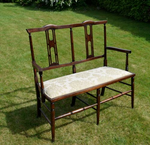 EDWARDIAN SETTEE COUCH WINDOW SEAT - ADDITIONAL PHOTO 4