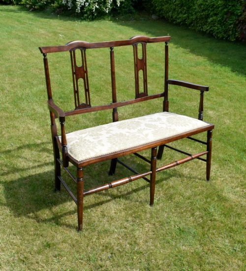 EDWARDIAN SETTEE COUCH WINDOW SEAT - ADDITIONAL PHOTO 5