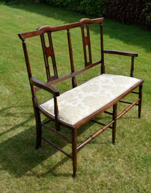 EDWARDIAN SETTEE COUCH WINDOW SEAT - ADDITIONAL PHOTO 6