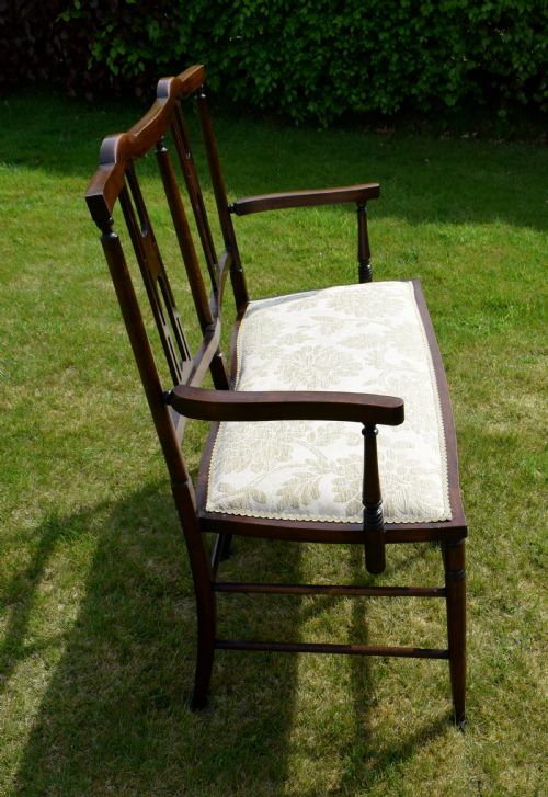 EDWARDIAN SETTEE COUCH WINDOW SEAT - ADDITIONAL PHOTO 7