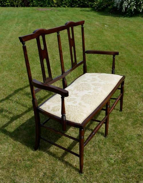 EDWARDIAN SETTEE COUCH WINDOW SEAT - ADDITIONAL PHOTO 11