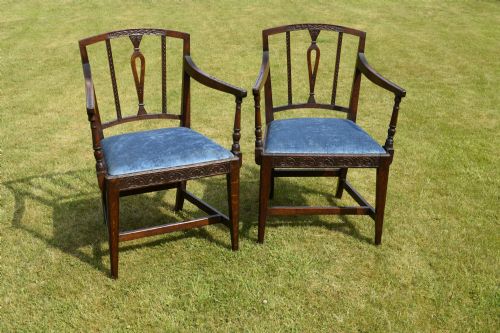 PAIR OF GEORGIAN OAK ARMCHAIRS - ADDITIONAL PHOTO 2