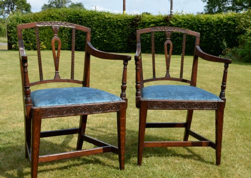 PAIR OF GEORGIAN OAK ARMCHAIRS - ADDITIONAL PHOTO 4
