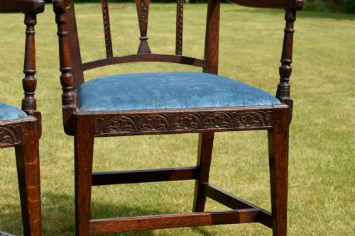 PAIR OF GEORGIAN OAK ARMCHAIRS - ADDITIONAL PHOTO 6