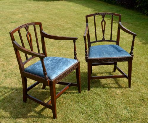 PAIR OF GEORGIAN OAK ARMCHAIRS - ADDITIONAL PHOTO 7