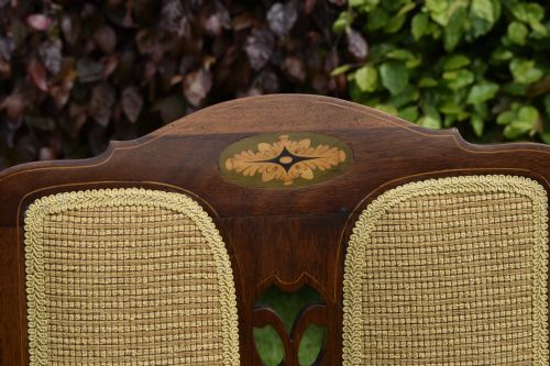 EDWARDIAN MAHOGANY INLAID ROCKING CHAIR - ADDITIONAL PHOTO 11