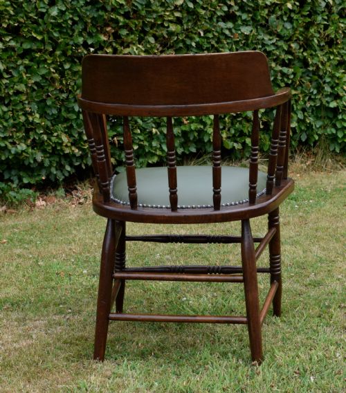 EARLY 20TH CENTURY OAK DESK CHAIR CAPTAIN'S CHAIR - ADDITIONAL PHOTO 3
