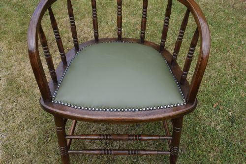EARLY 20TH CENTURY OAK DESK CHAIR CAPTAIN'S CHAIR - ADDITIONAL PHOTO 9