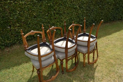 SET OF 6 VICTORIAN WALNUT INLAID DINING CHAIRS - ADDITIONAL PHOTO 20