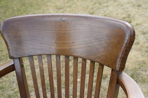 EDWARDIAN OAK SWIVEL DESK CHAIR - ADDITIONAL PHOTO 12