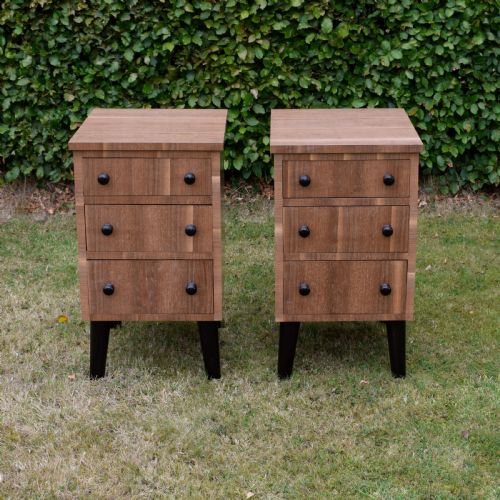 PAIR OF ART DECO WALNUT CHESTS BEDSIDE'S - ADDITIONAL PHOTO 1