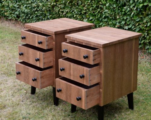 PAIR OF ART DECO WALNUT CHESTS BEDSIDE'S - ADDITIONAL PHOTO 7