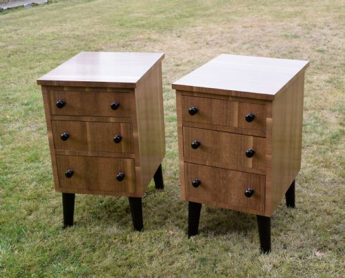 PAIR OF ART DECO WALNUT CHESTS BEDSIDE'S - ADDITIONAL PHOTO 18