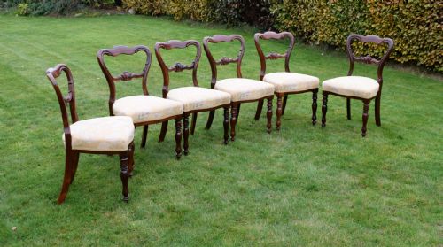 SET OF 6 VICTORIAN ROSEWOOD DINING CHAIRS - ADDITIONAL PHOTO 1