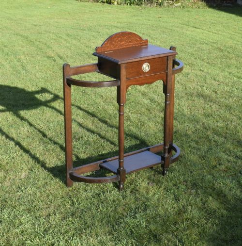 EARLY 20TH CENTURY OAK HALL STAND - ADDITIONAL PHOTO 2