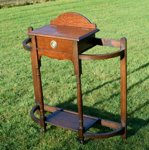 EARLY 20TH CENTURY OAK HALL STAND - ADDITIONAL PHOTO 4