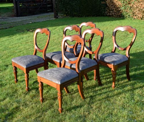 SET OF 6 VICTORIAN CROWN BACK DINING CHAIRS - ADDITIONAL PHOTO 1