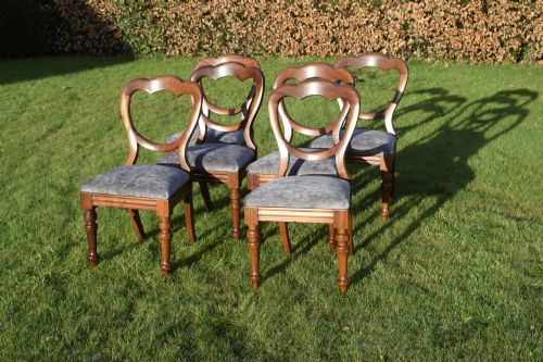 SET OF 6 VICTORIAN CROWN BACK DINING CHAIRS - ADDITIONAL PHOTO 6