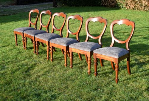 SET OF 6 VICTORIAN CROWN BACK DINING CHAIRS - ADDITIONAL PHOTO 7