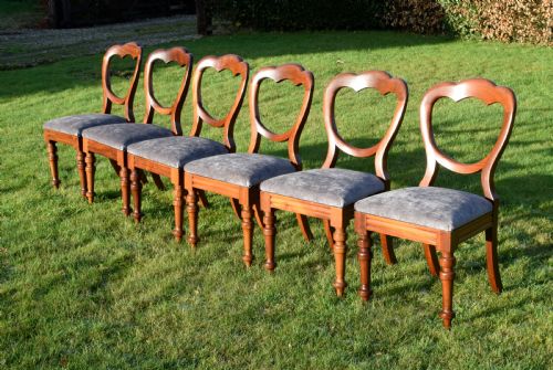 SET OF 6 VICTORIAN CROWN BACK DINING CHAIRS - ADDITIONAL PHOTO 8