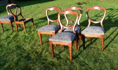 SET OF 6 VICTORIAN CROWN BACK DINING CHAIRS - ADDITIONAL PHOTO 17