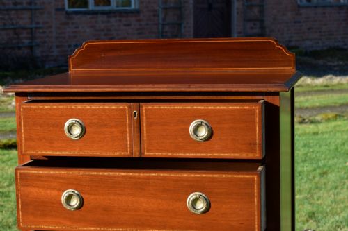 EDWARDIAN MAHOGANY INLAID CHEST OF DRAWERS - ADDITIONAL PHOTO 12