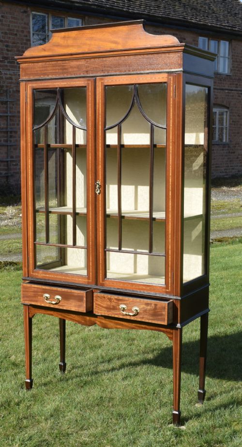 EDWARDIAN INLAID DISPLAY CABINET - ADDITIONAL PHOTO 7