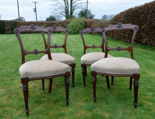 SET OF 4 VICTORIAN WALNUT DINING CHAIRS - ADDITIONAL PHOTO 9