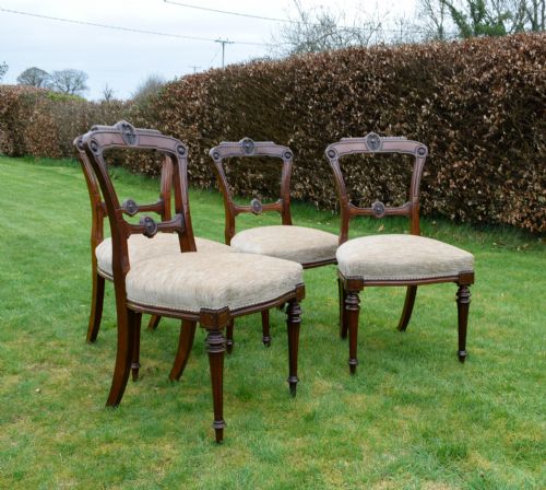 SET OF 4 VICTORIAN WALNUT DINING CHAIRS - ADDITIONAL PHOTO 11