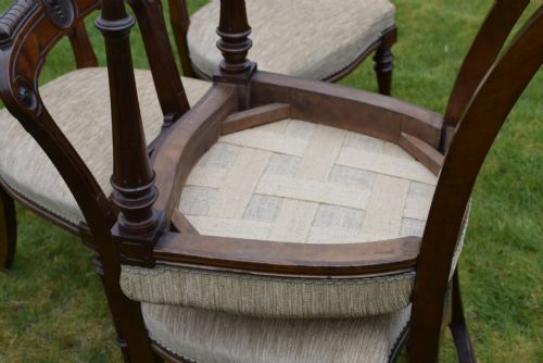 SET OF 4 VICTORIAN WALNUT DINING CHAIRS - ADDITIONAL PHOTO 12