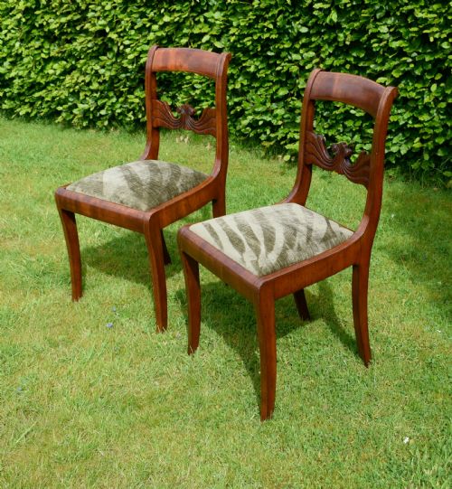 PAIR OF MAHOGANY INLAID SIDE CHAIRS